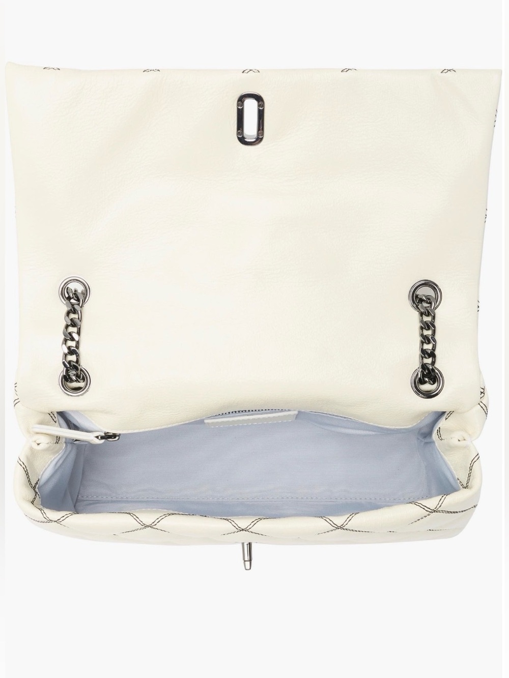 Marc Jacobs Quilted Cream Leather Shoulder Bag with Contrast Stitching, Medium. - Picture 15 of 15